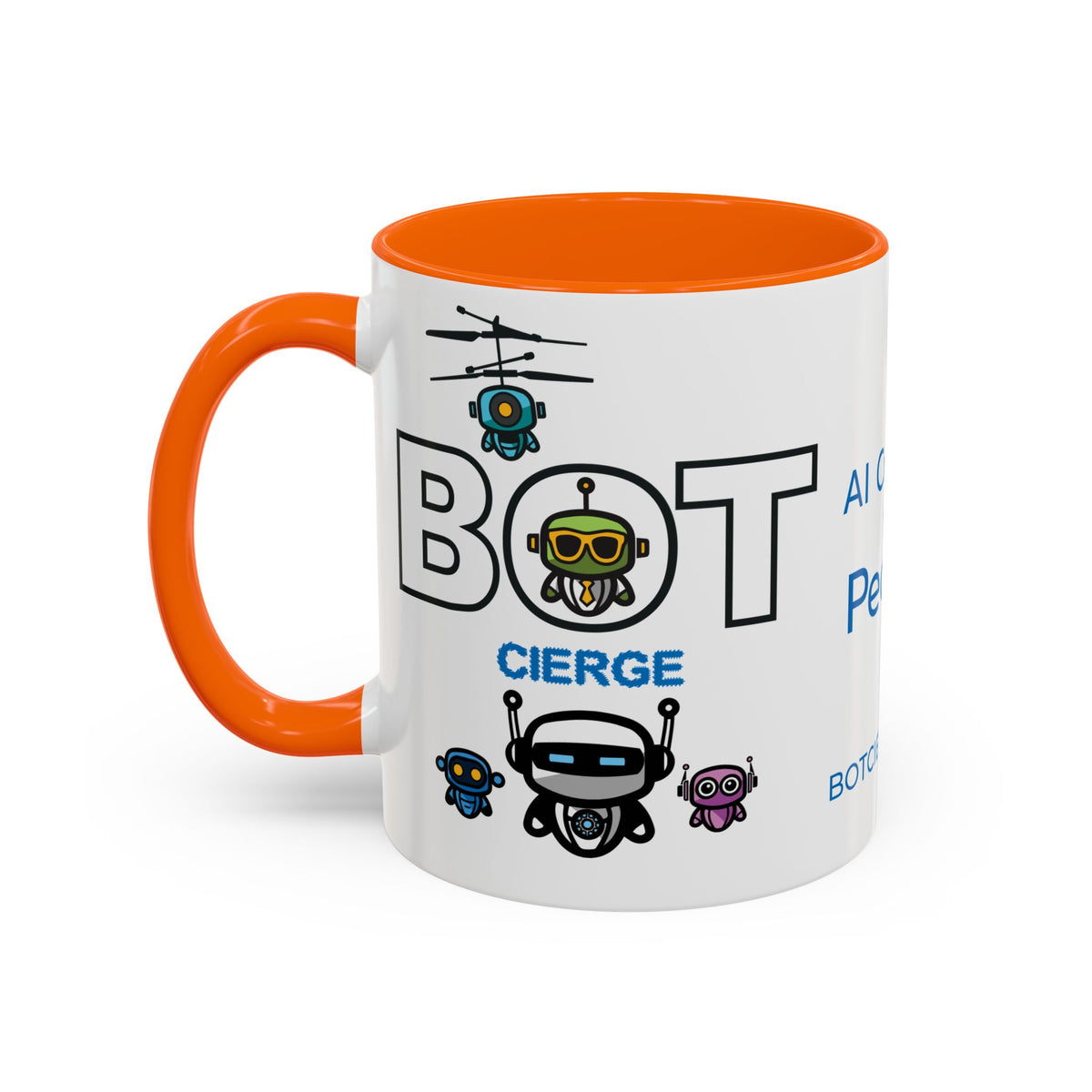Logo Accent Coffee Mug (11, 15oz) (Dark Edition with Light Blue Print)
