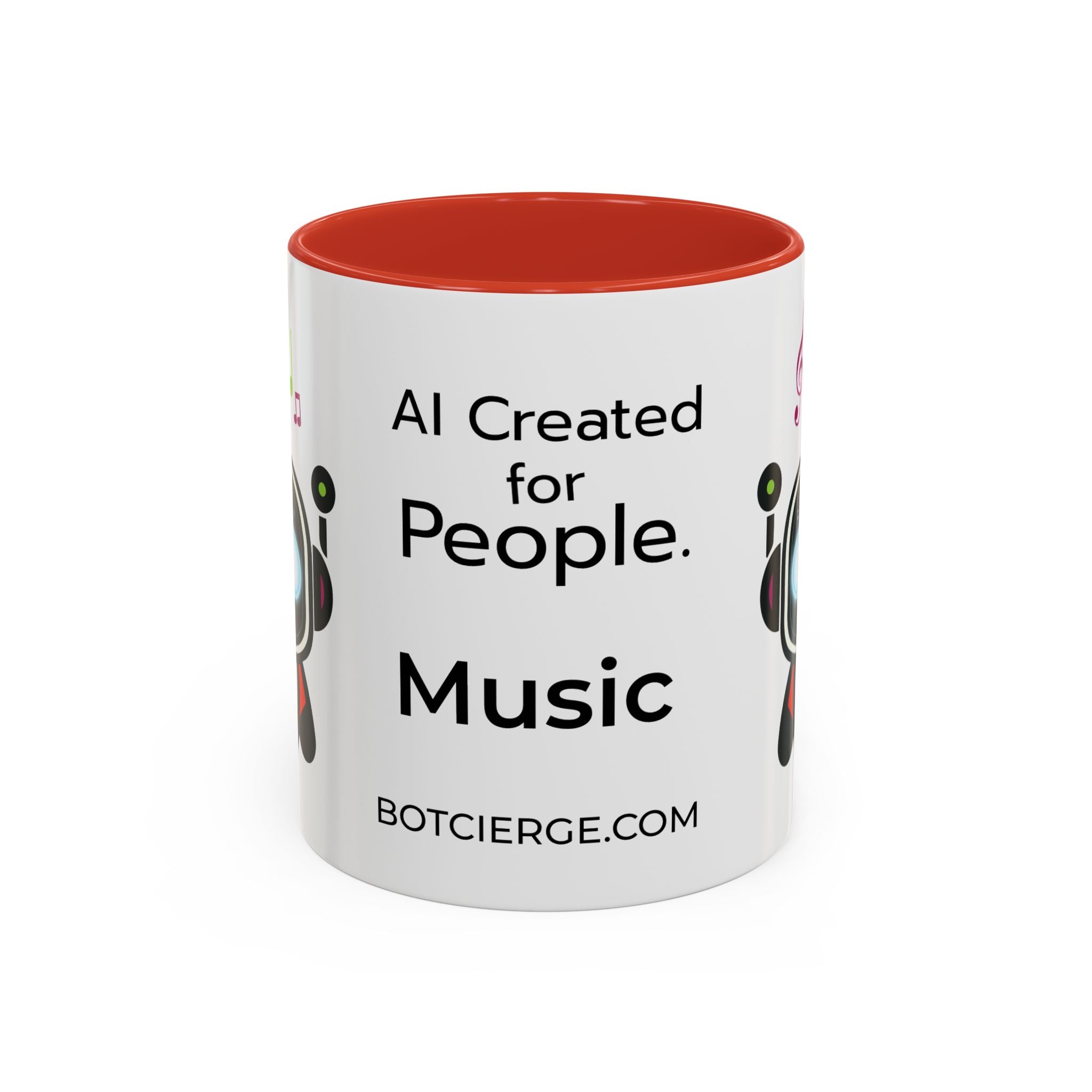 Music BOT Accent Coffee Mug (11, 15oz) (Light Edition with Black Print)
