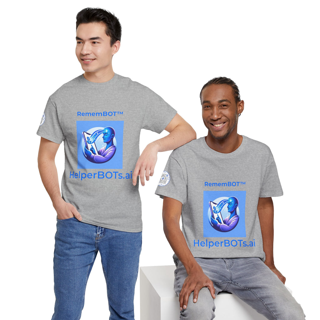 Unisex RememBOT™ in Square Heavy Cotton Tee (Light Edition with Blue Print)