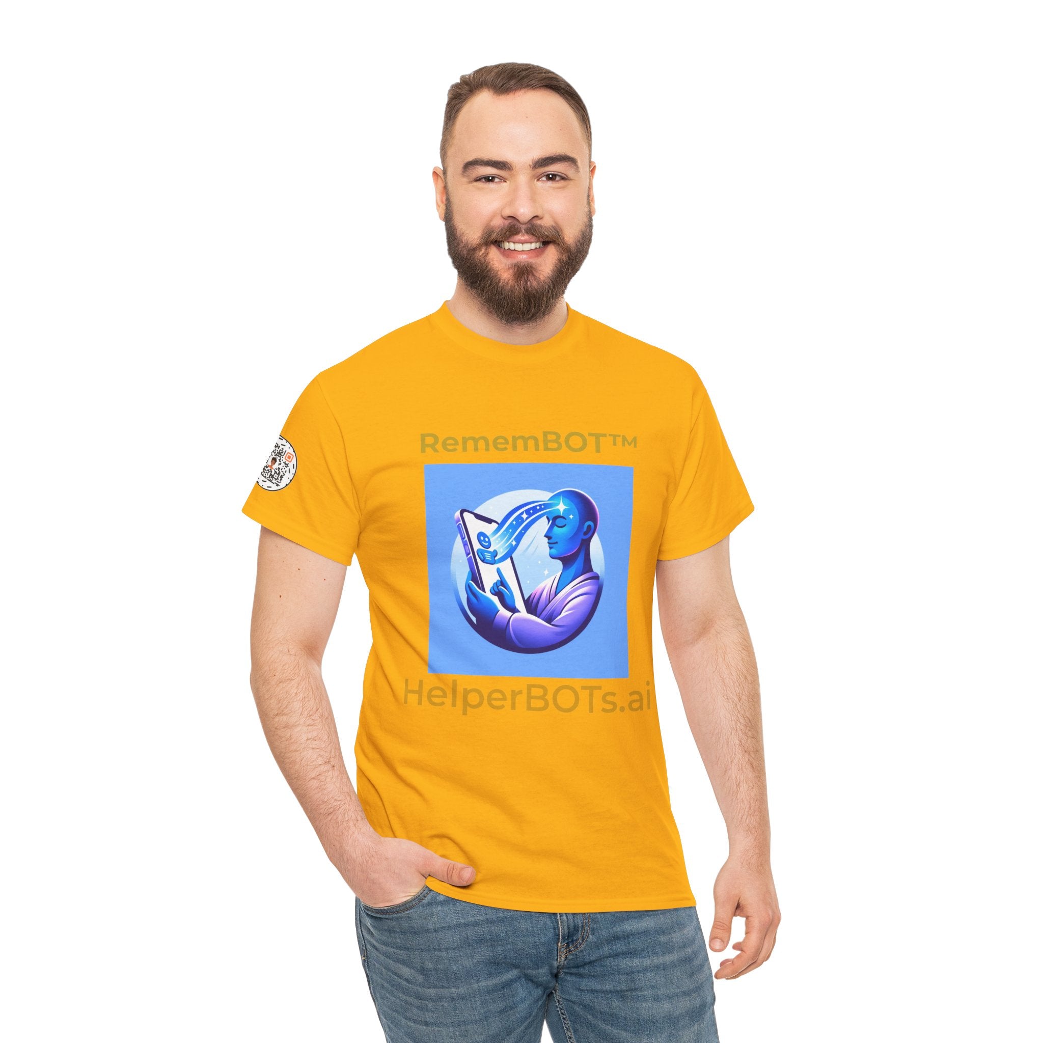Unisex RememBOT™ Heavy Cotton Tee (Light Edition with Gold Lettering)