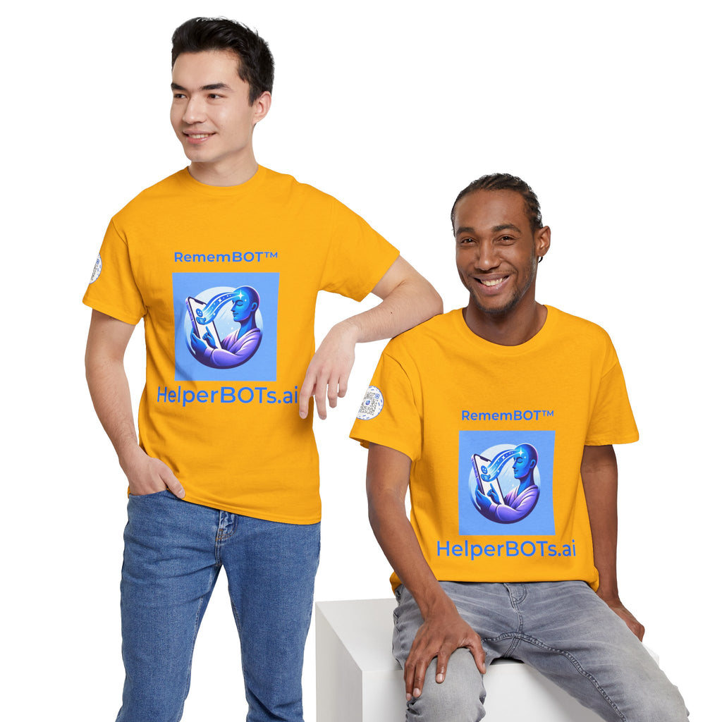 Unisex RememBOT™ in Square Heavy Cotton Tee (Light Edition with Blue Print)