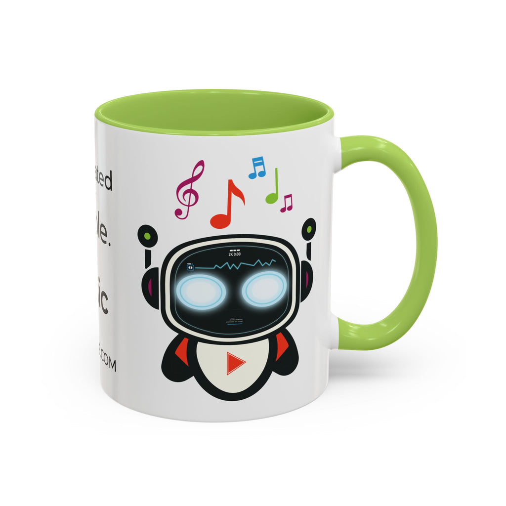 Music BOT Accent Coffee Mug (11, 15oz) (Light Edition with Black Print)