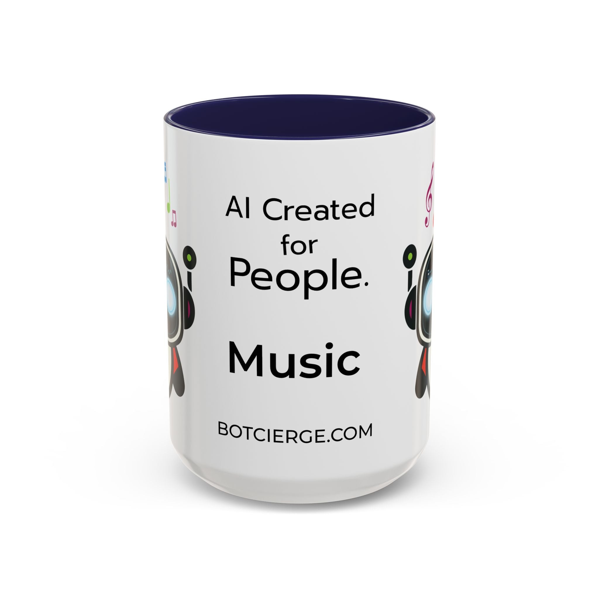 Music BOT Accent Coffee Mug (11, 15oz) (Light Edition with Black Print)