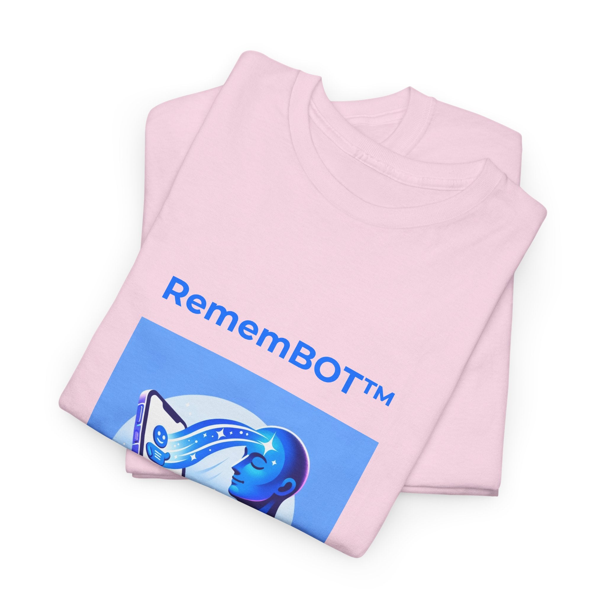 Unisex RememBOT™ in Square Heavy Cotton Tee (Light Edition with Blue Print)
