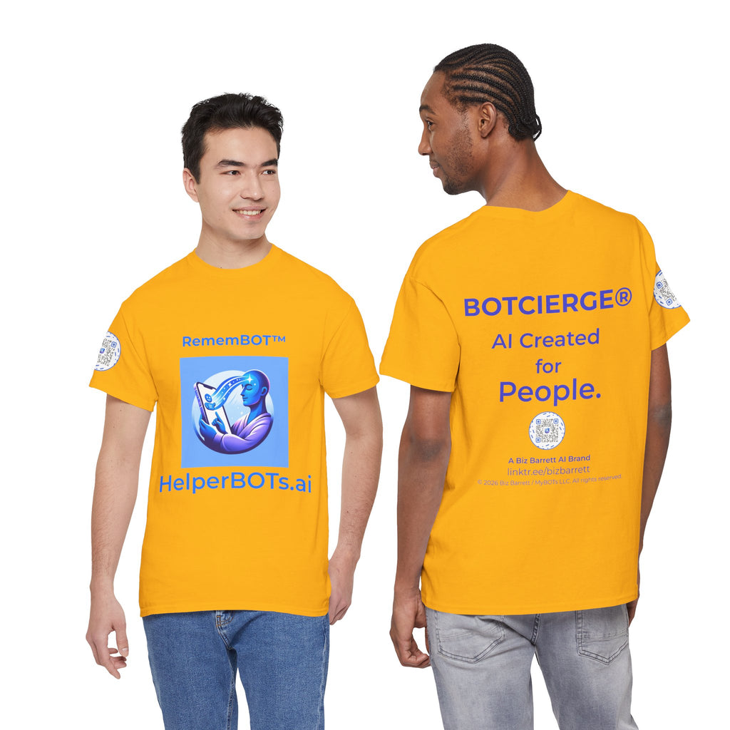 Unisex RememBOT™ in Square Heavy Cotton Tee (Light Edition with Blue Print)