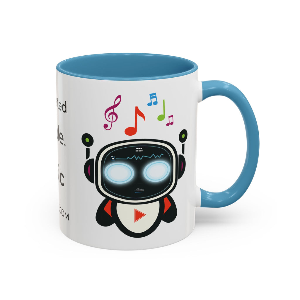 Music BOT Accent Coffee Mug (11, 15oz) (Light Edition with Black Print)