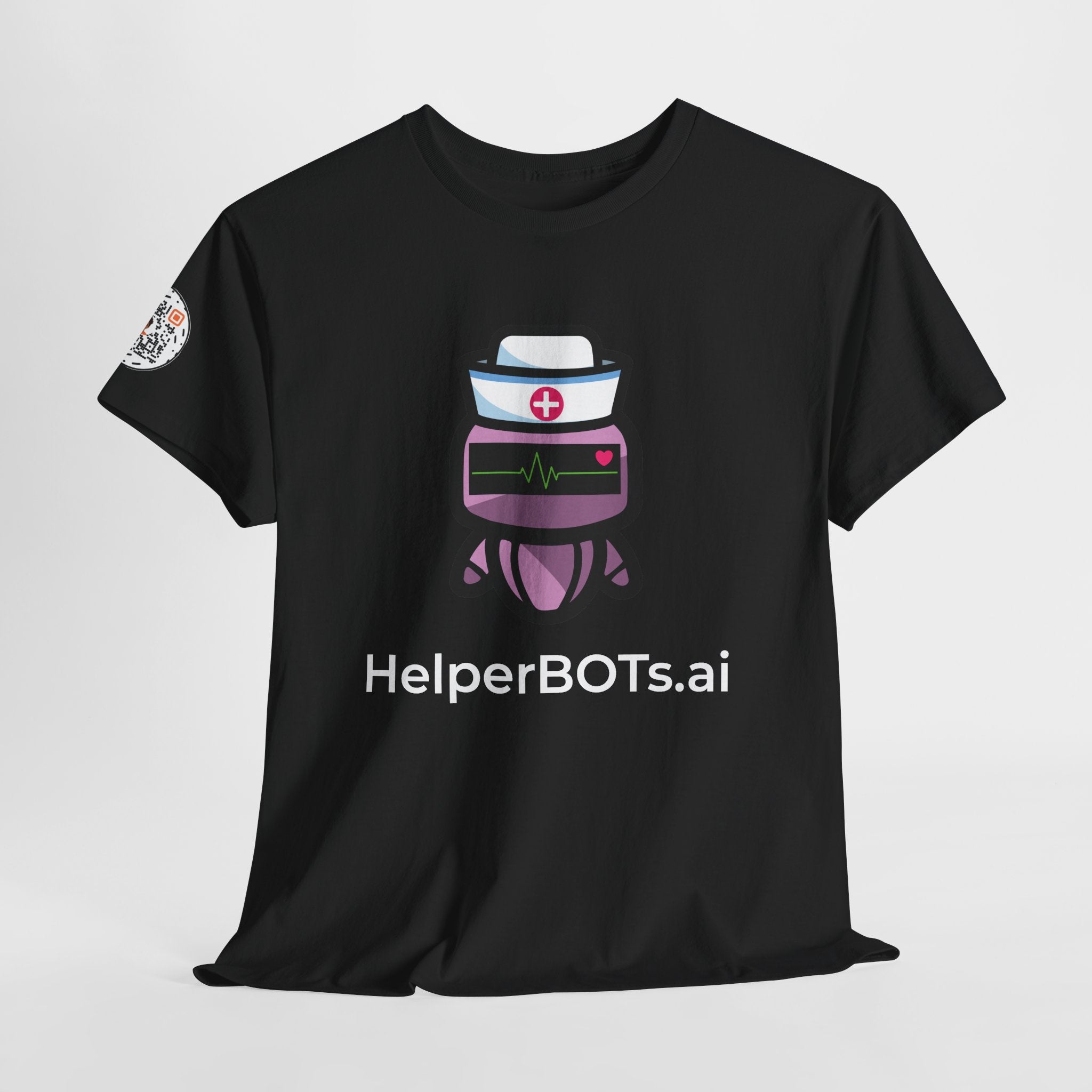 Unisex Healthcare BOT Heavy Cotton Tee (Dark Edition with White Print)