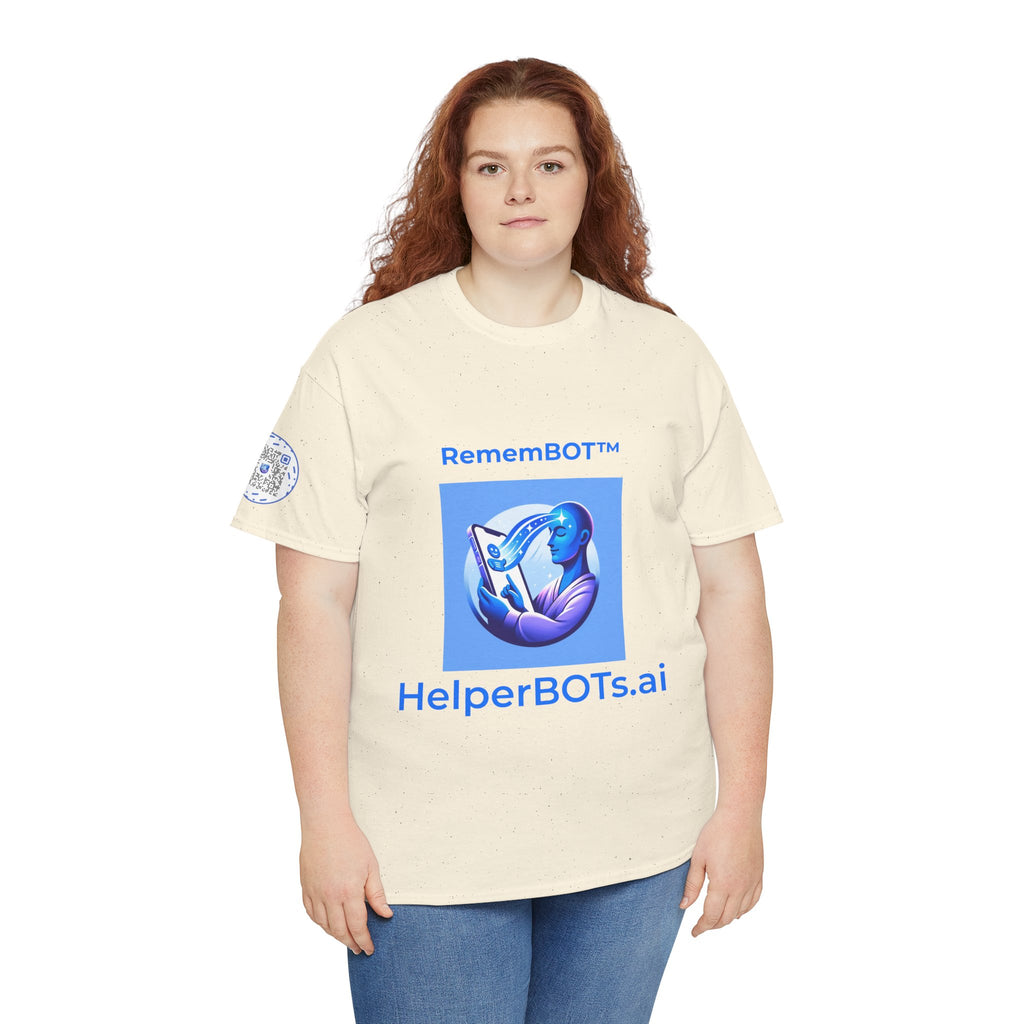 Unisex RememBOT™ in Square Heavy Cotton Tee (Light Edition with Blue Print)