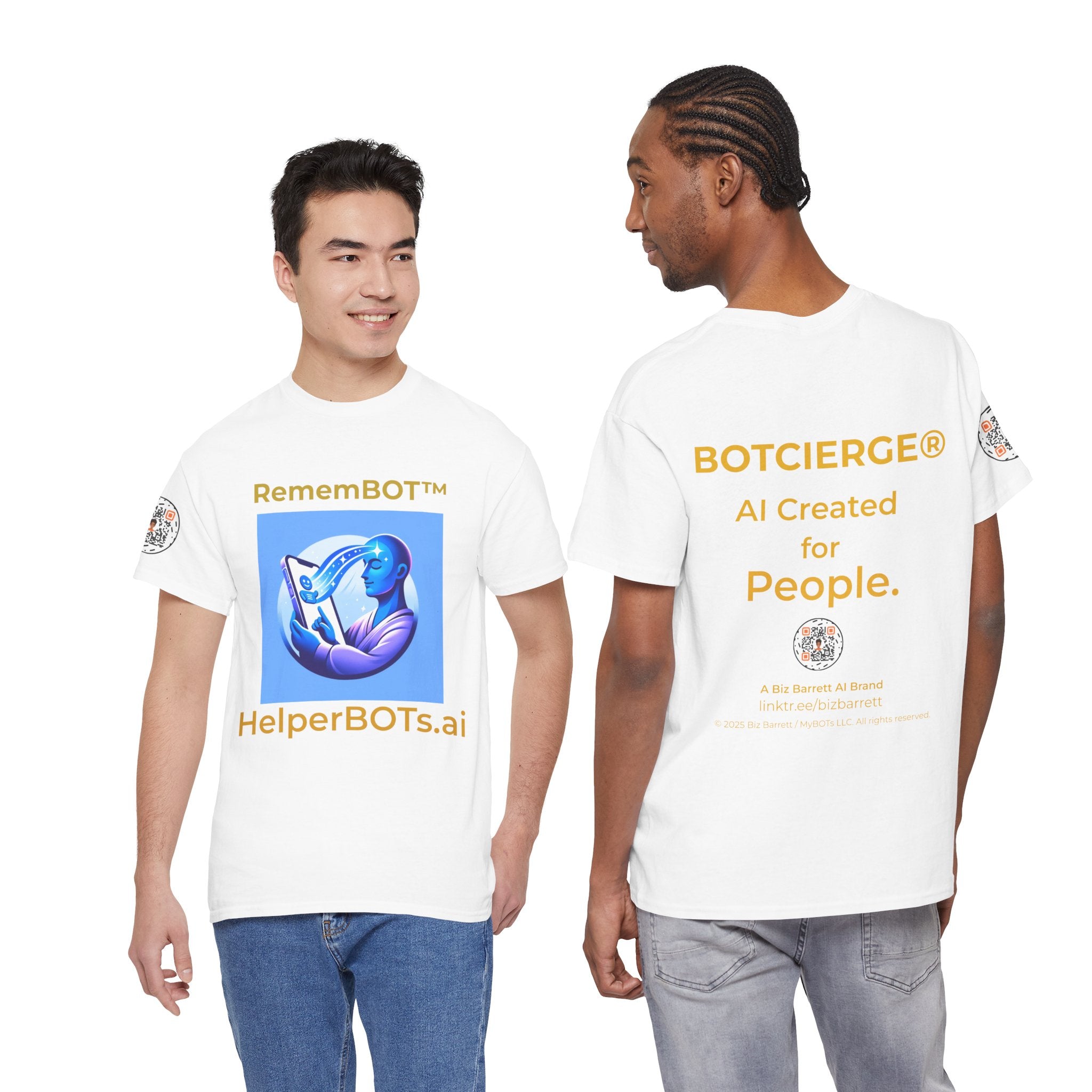 Unisex RememBOT™ Heavy Cotton Tee (Light Edition with Gold Lettering)