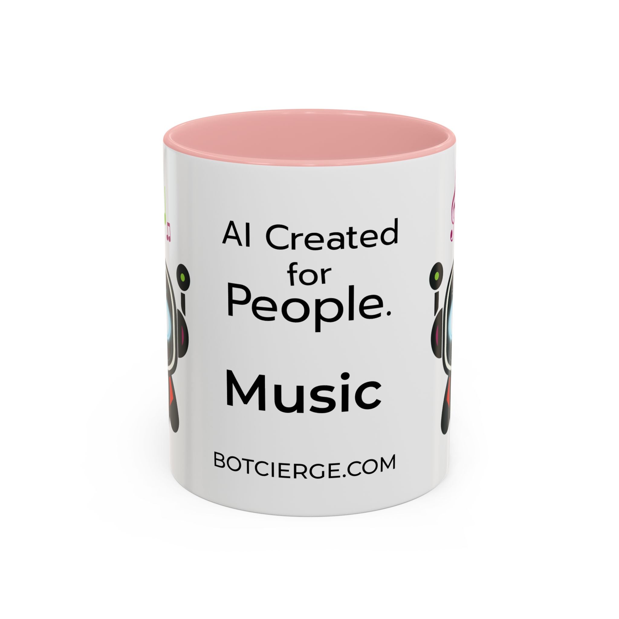 Music BOT Accent Coffee Mug (11, 15oz) (Light Edition with Black Print)