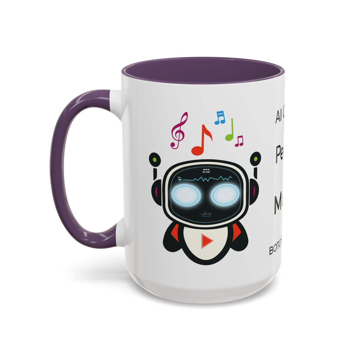 Music BOT Accent Coffee Mug (11, 15oz) (Light Edition with Black Print)