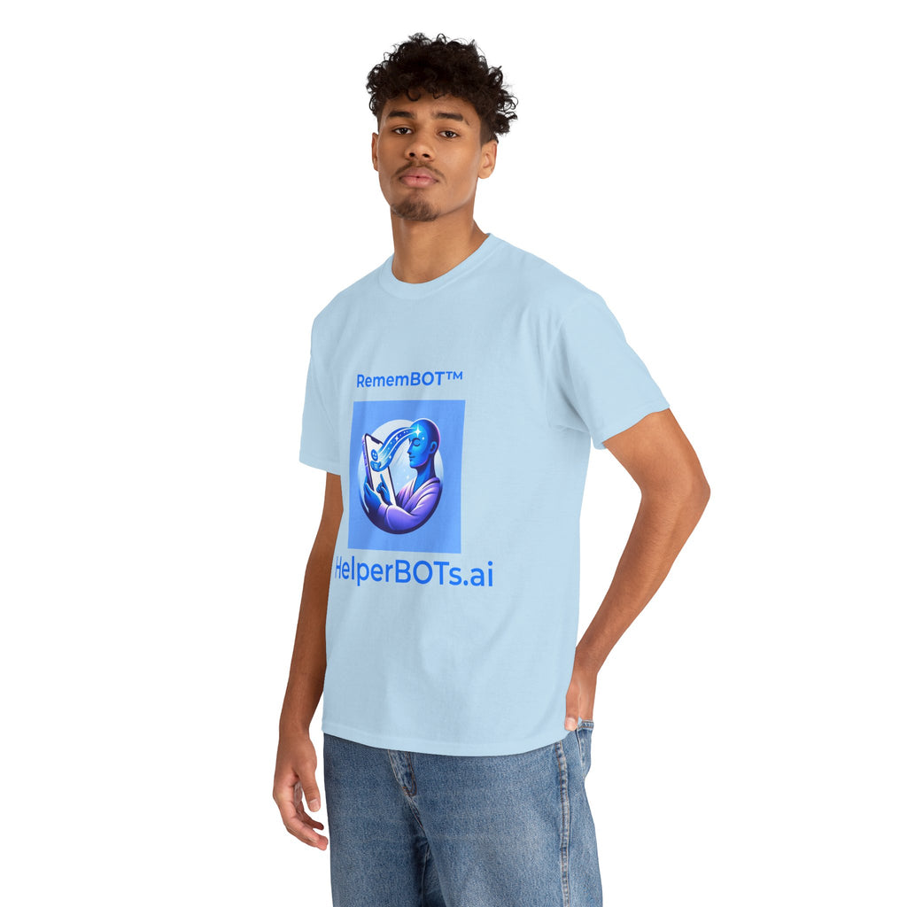 Unisex RememBOT™ in Square Heavy Cotton Tee (Light Edition with Blue Print)