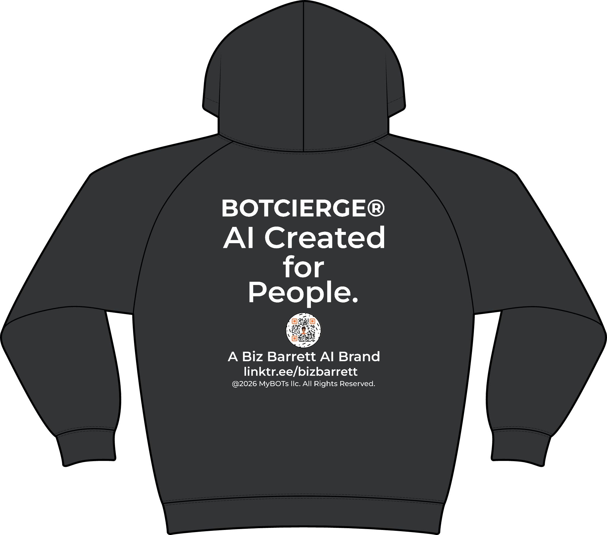 Logo Unisex Drive Fleece Pullover Hoodie (Dark Edition with White Print)