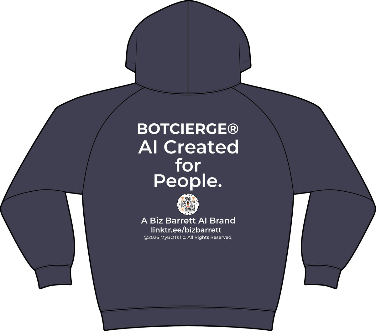 Logo Unisex Drive Fleece Pullover Hoodie (Dark Edition with White Print)