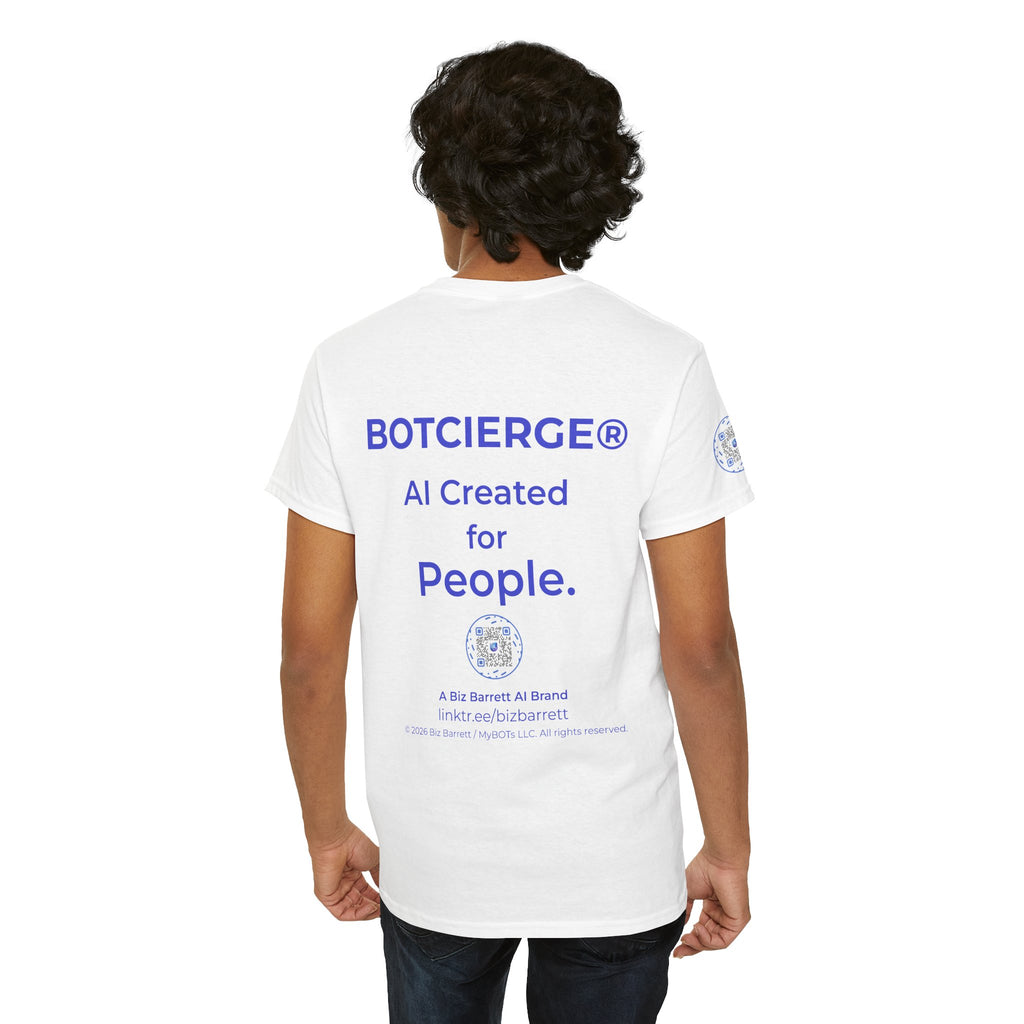Unisex RememBOT™ in Square Heavy Cotton Tee (Light Edition with Blue Print)