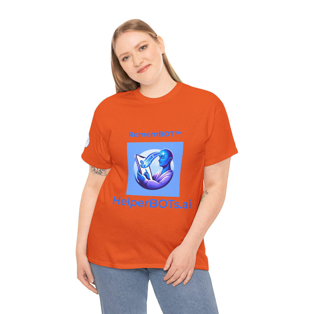 Unisex RememBOT™ in Square Heavy Cotton Tee (Light Edition with Blue Print)