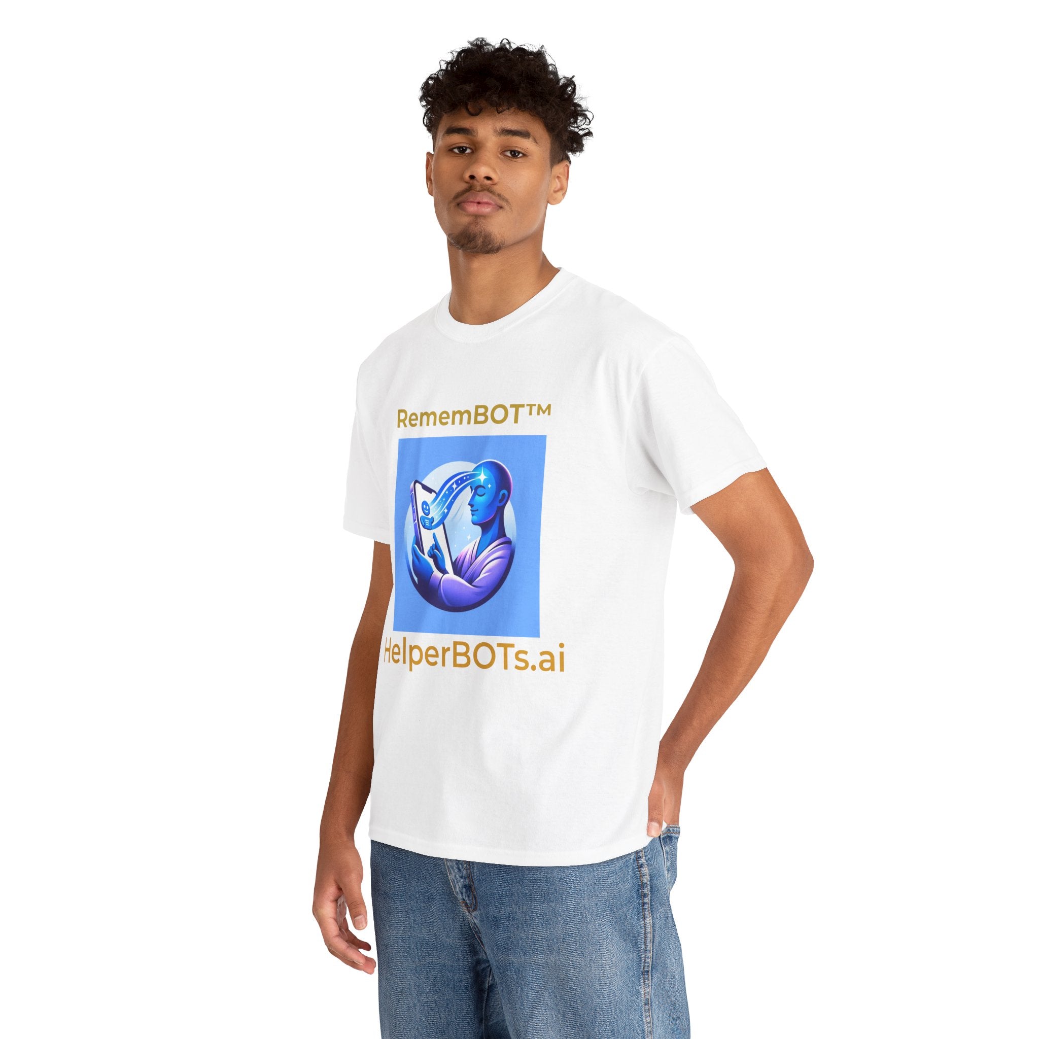 Unisex RememBOT™ Heavy Cotton Tee (Light Edition with Gold Lettering)