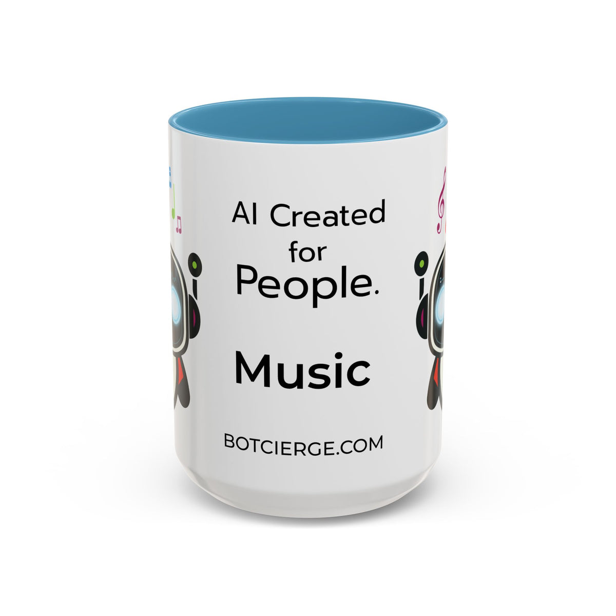 Music BOT Accent Coffee Mug (11, 15oz) (Light Edition with Black Print)