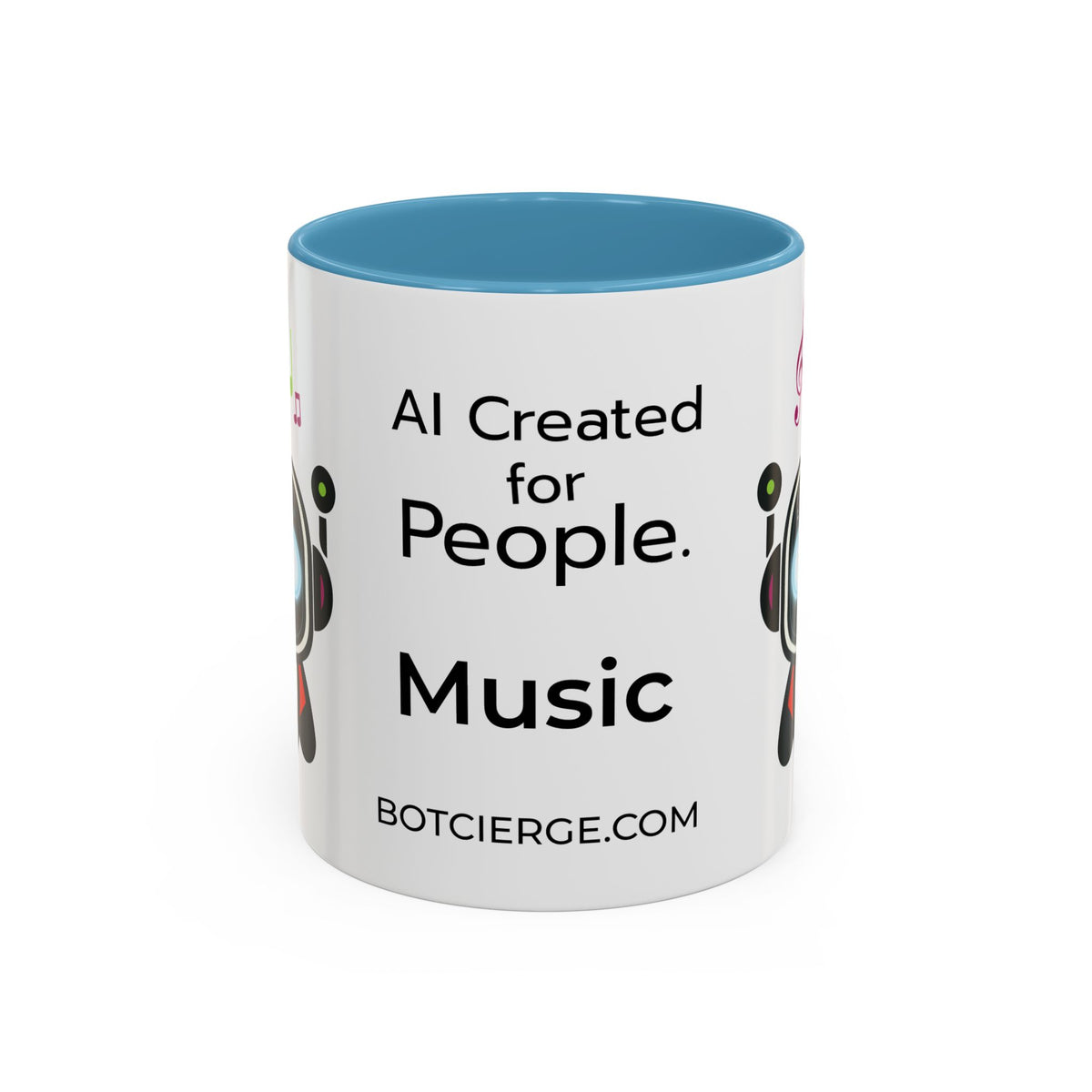 Music BOT Accent Coffee Mug (11, 15oz) (Light Edition with Black Print)