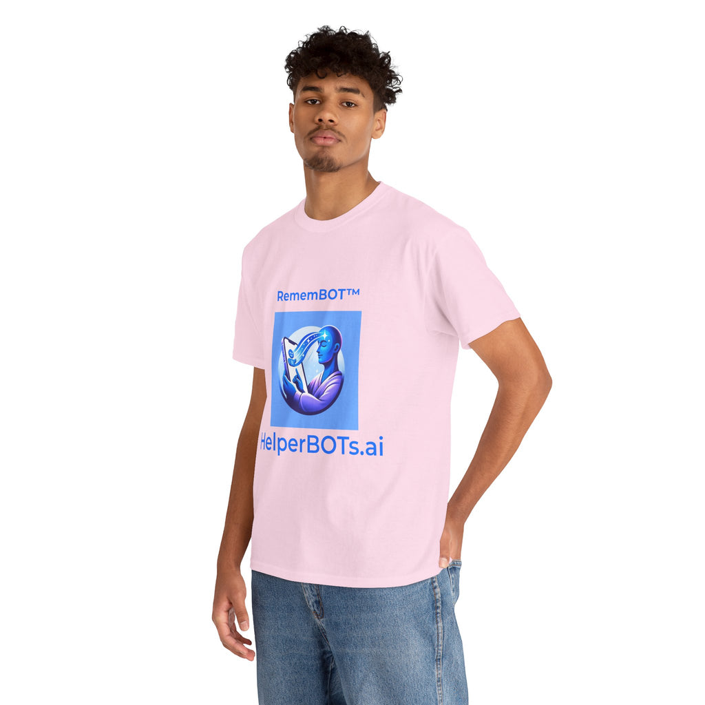 Unisex RememBOT™ in Square Heavy Cotton Tee (Light Edition with Blue Print)