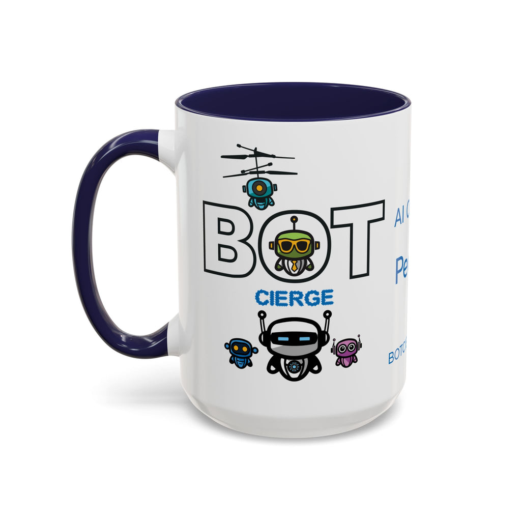 Logo Accent Coffee Mug (11, 15oz) (Dark Edition with Light Blue Print)