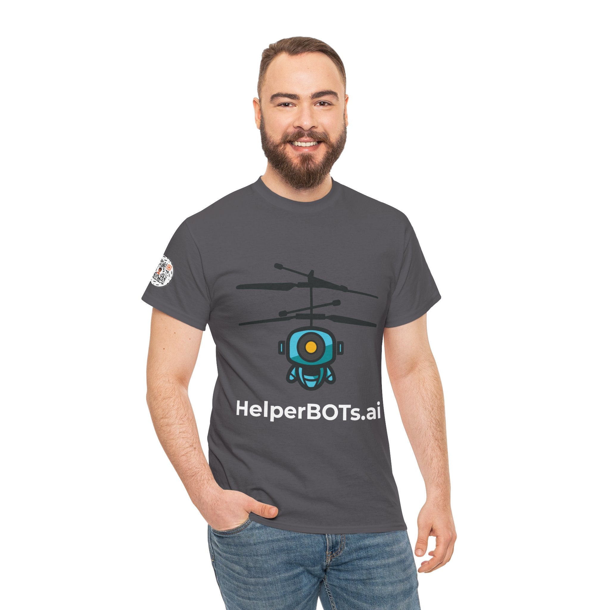 Unisex Security BOT Heavy Cotton Tee (Dark Edition with White Print)