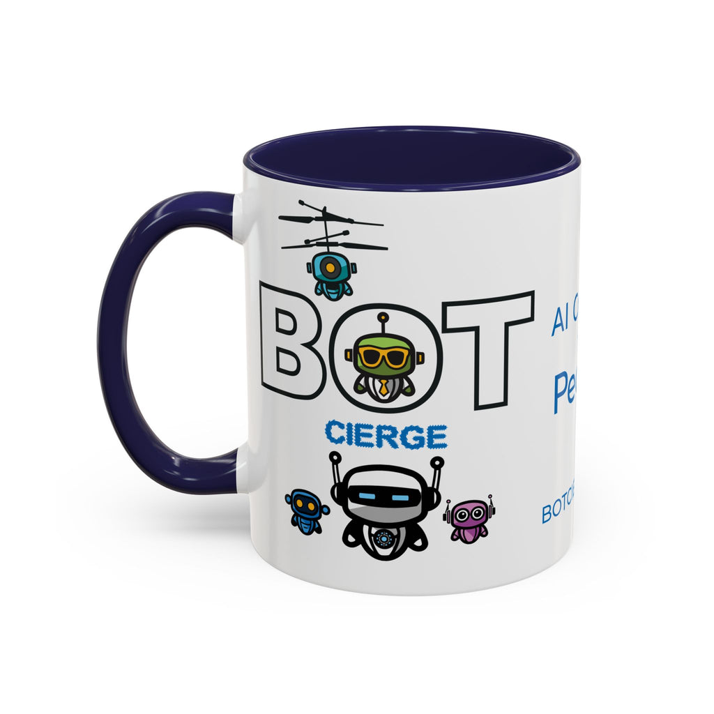 Logo Accent Coffee Mug (11, 15oz) (Dark Edition with Light Blue Print)