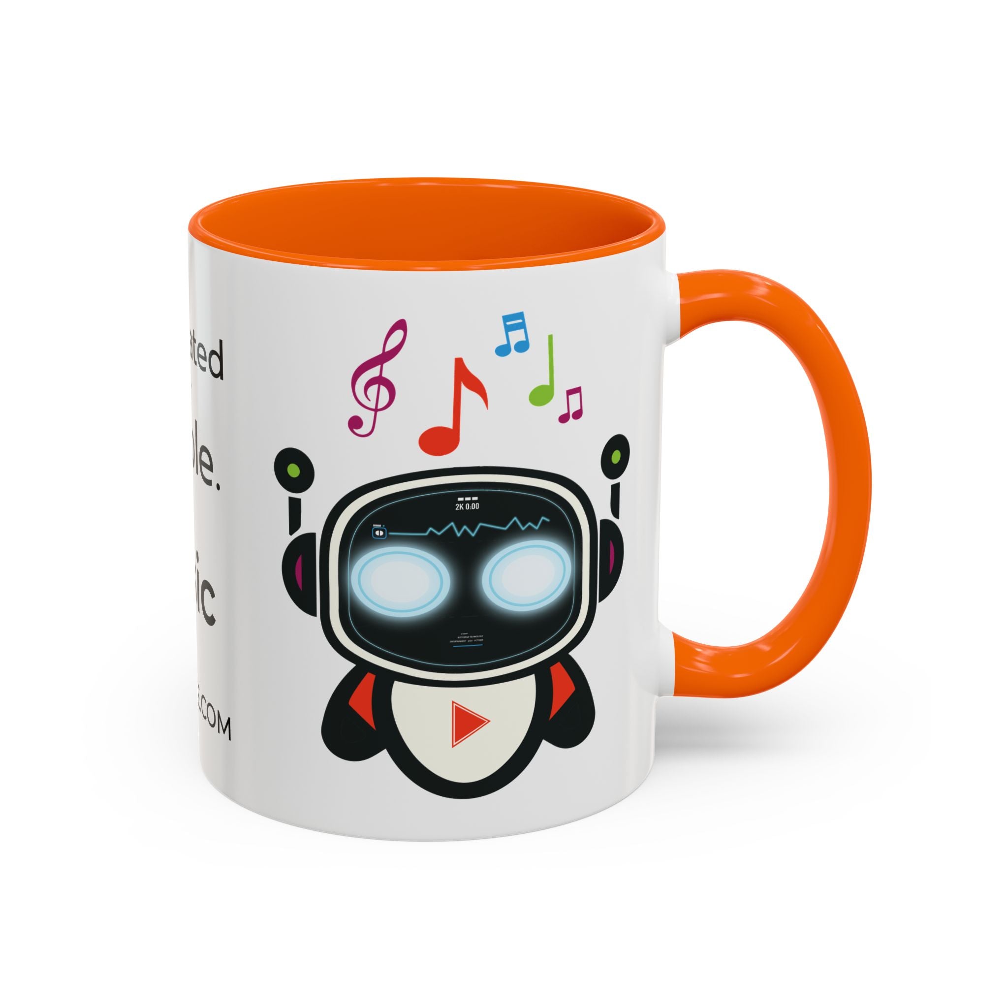 Music BOT Accent Coffee Mug (11, 15oz) (Light Edition with Black Print)