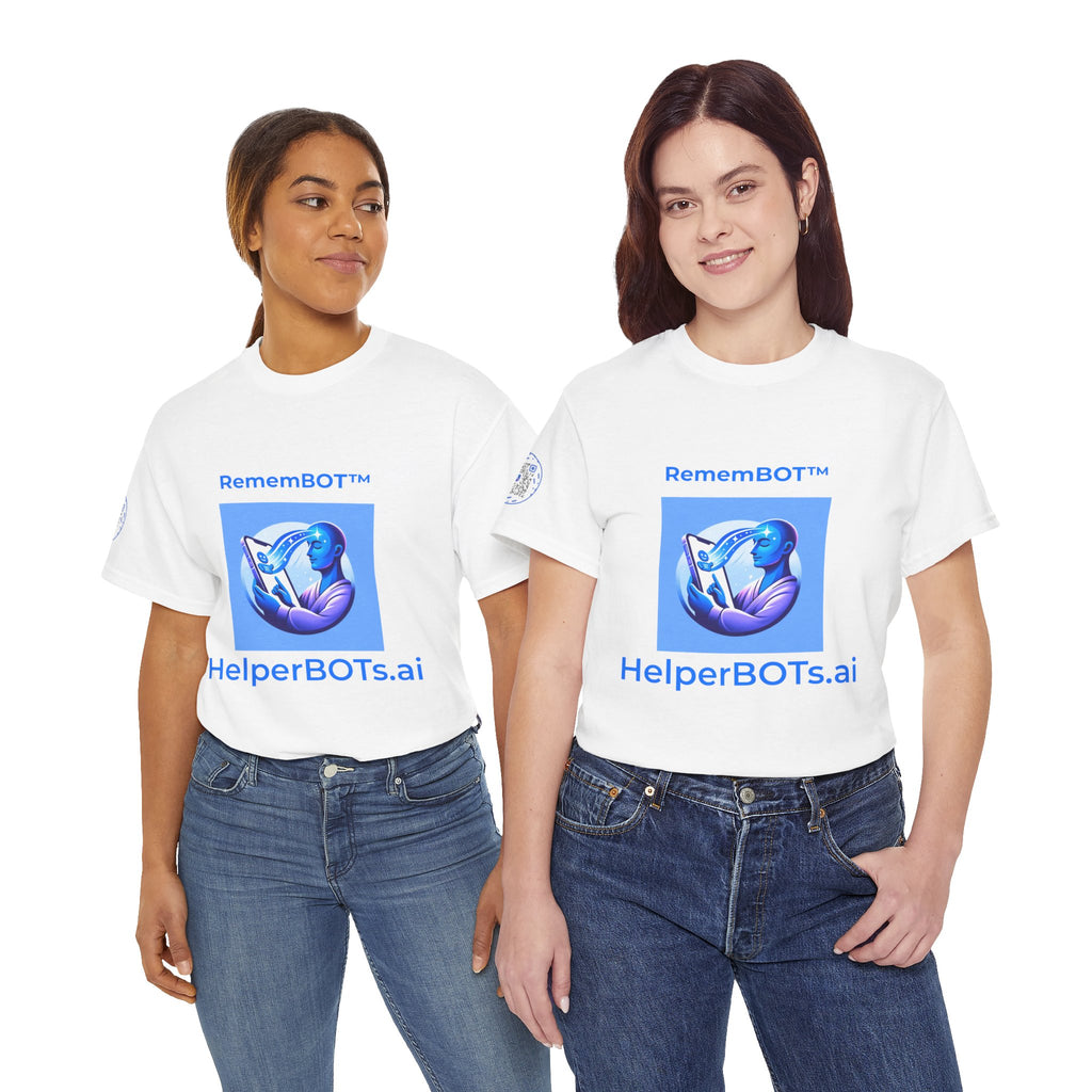 Unisex RememBOT™ in Square Heavy Cotton Tee (Light Edition with Blue Print)