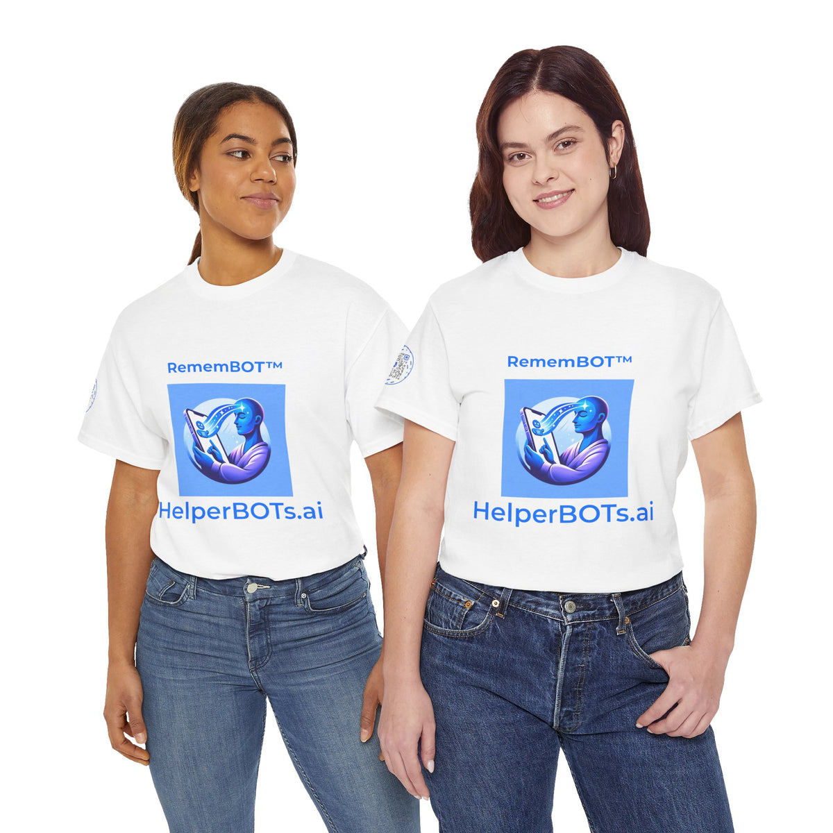 Unisex RememBOT™ in Square Heavy Cotton Tee (Light Edition with Blue Print)