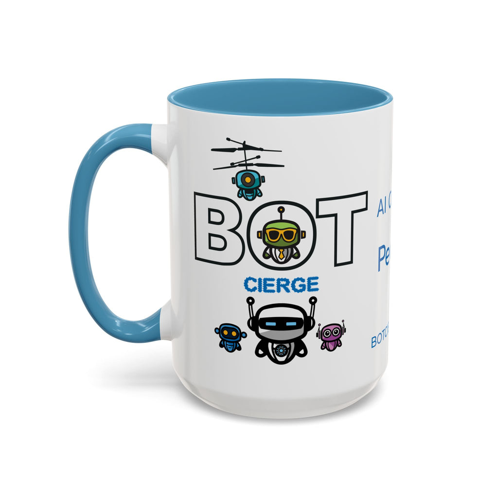 Logo Accent Coffee Mug (11, 15oz) (Dark Edition with Light Blue Print)