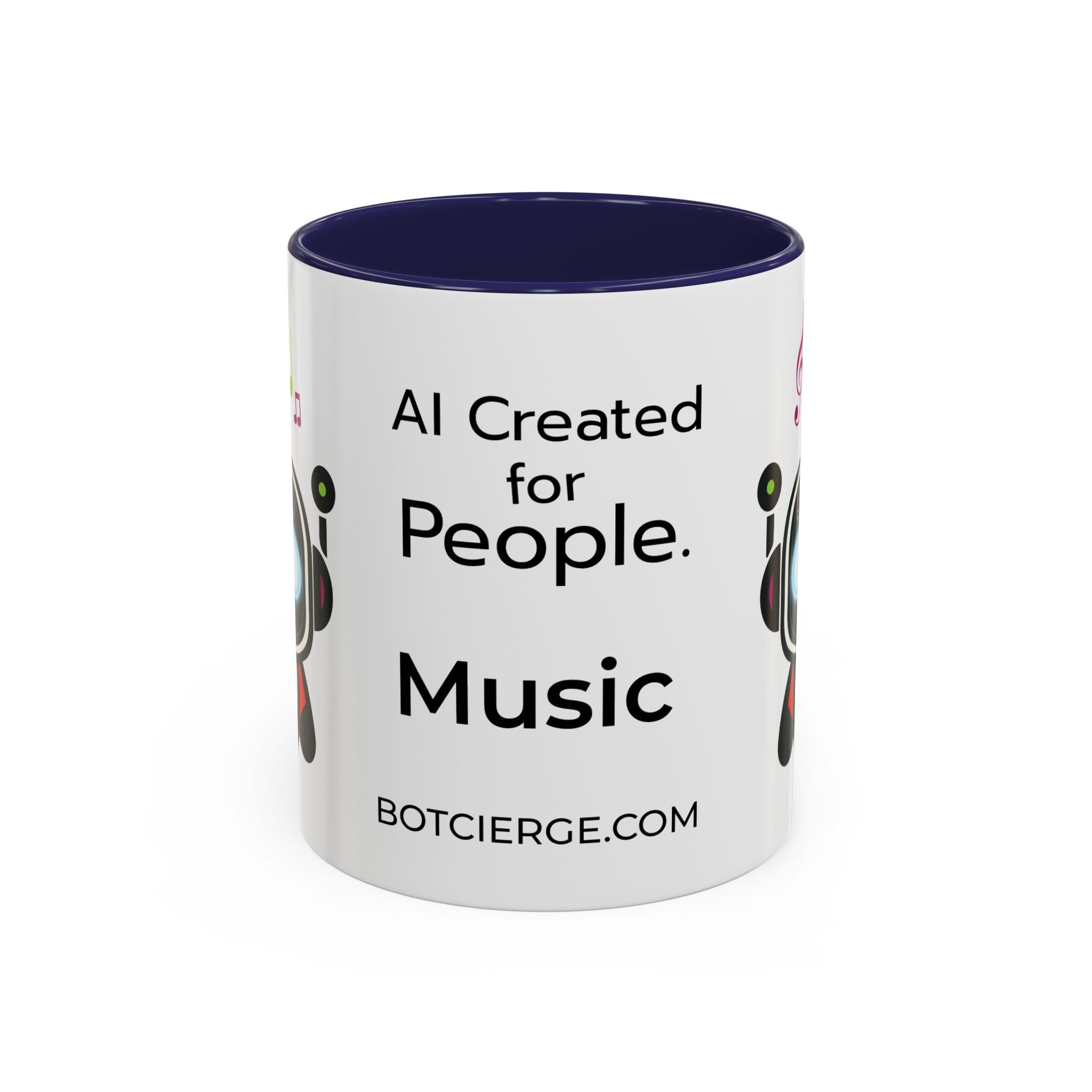 Music BOT Accent Coffee Mug (11, 15oz) (Light Edition with Black Print)