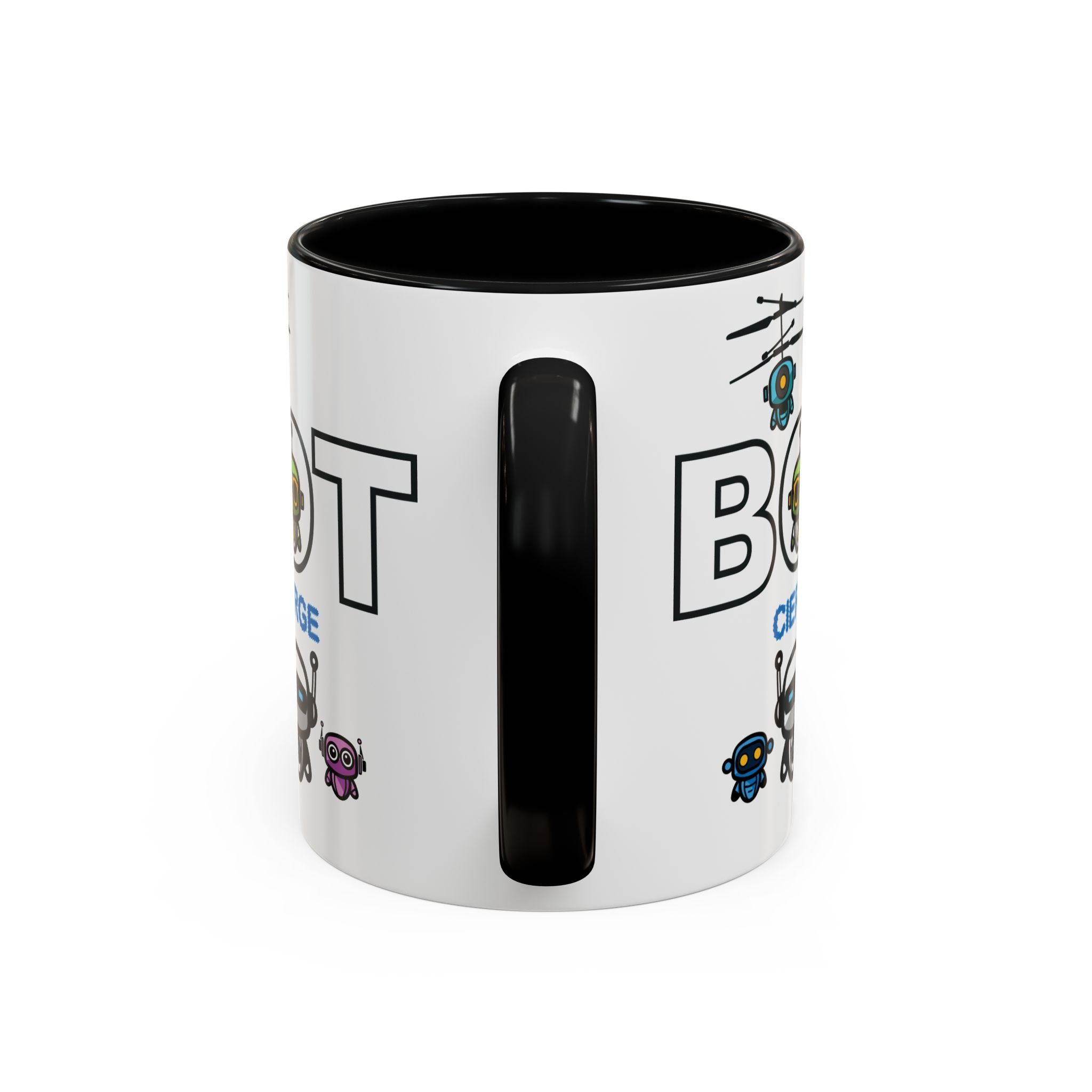 Logo Accent Coffee Mug (11, 15oz) (Dark Edition with Light Blue Print)