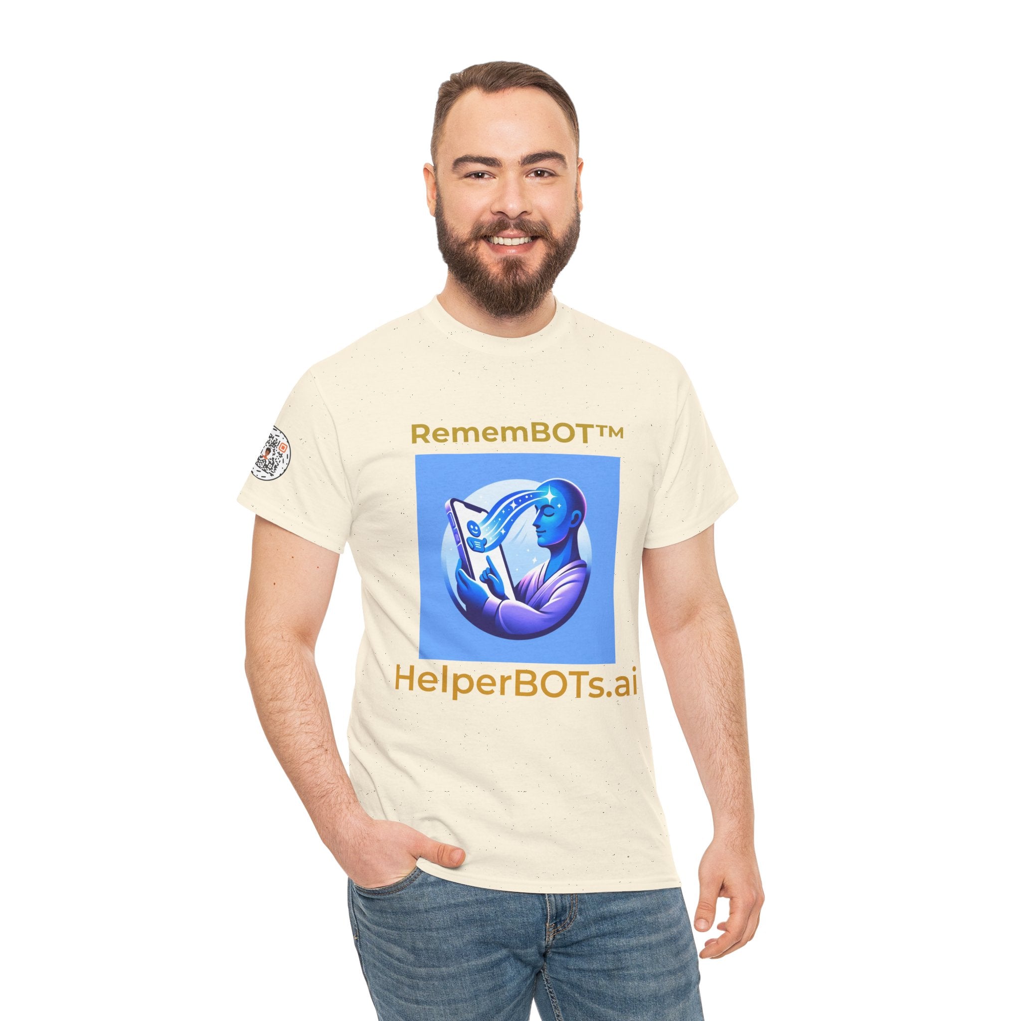 Unisex RememBOT™ Heavy Cotton Tee (Light Edition with Gold Lettering)