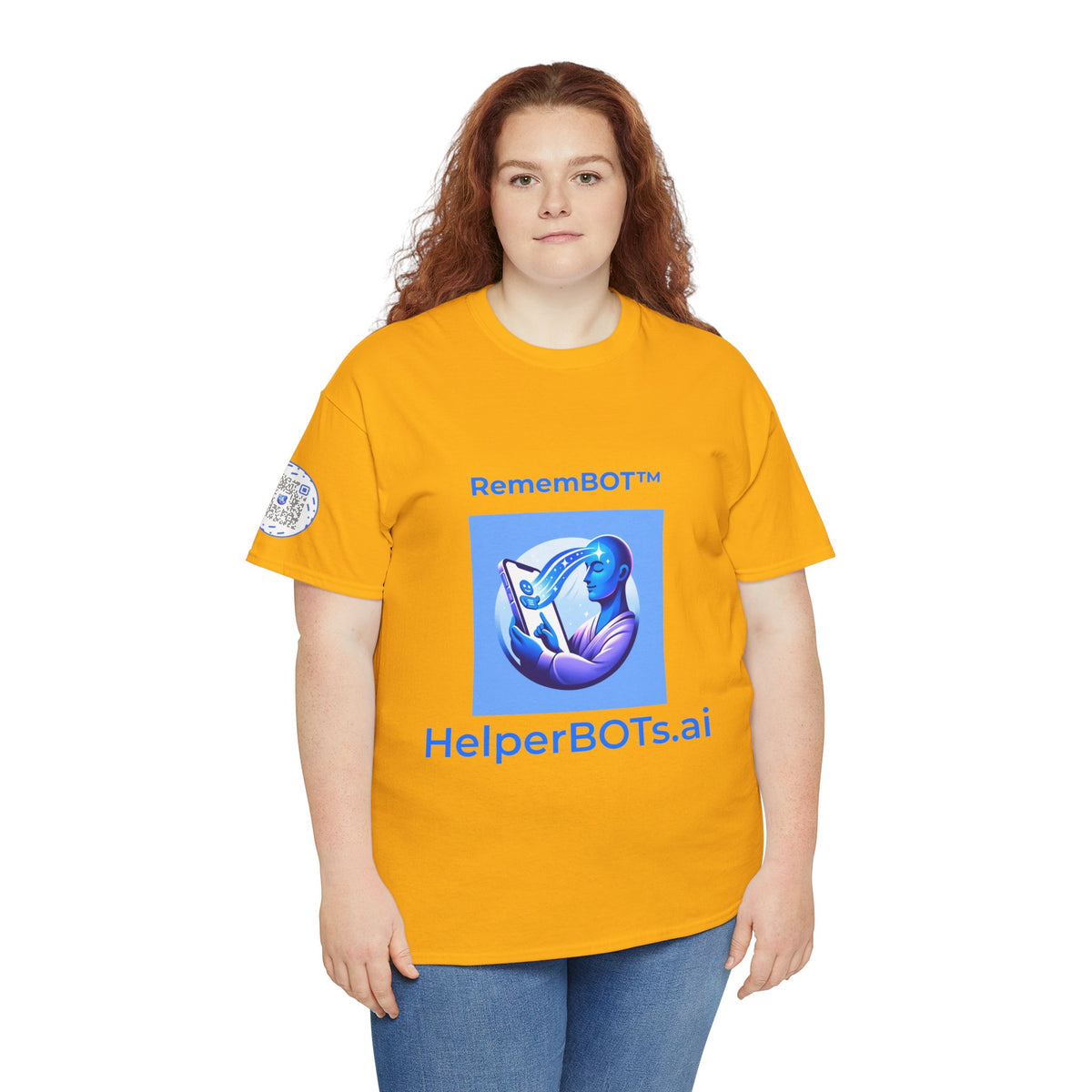Unisex RememBOT™ in Square Heavy Cotton Tee (Light Edition with Blue Print)
