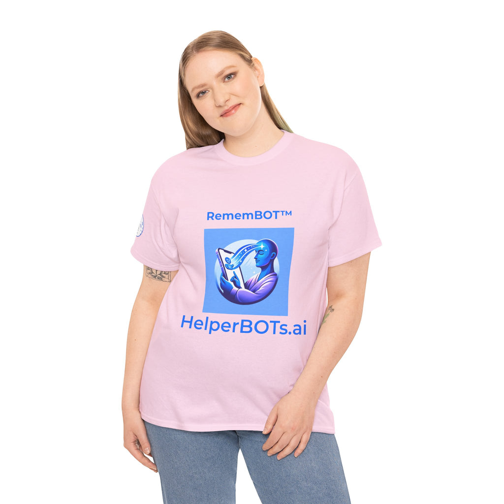Unisex RememBOT™ in Square Heavy Cotton Tee (Light Edition with Blue Print)