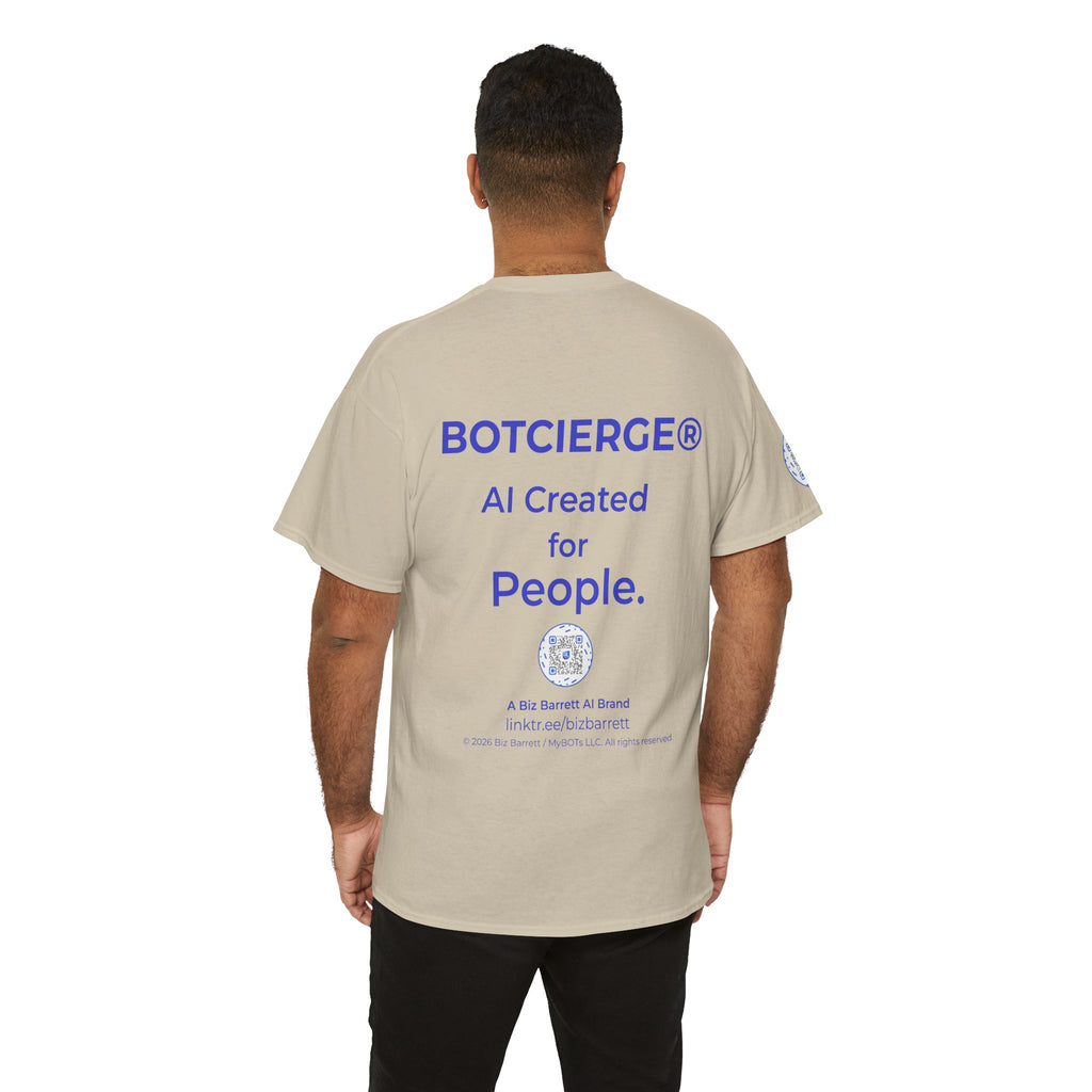 Unisex RememBOT™ in Square Heavy Cotton Tee (Light Edition with Blue Print)