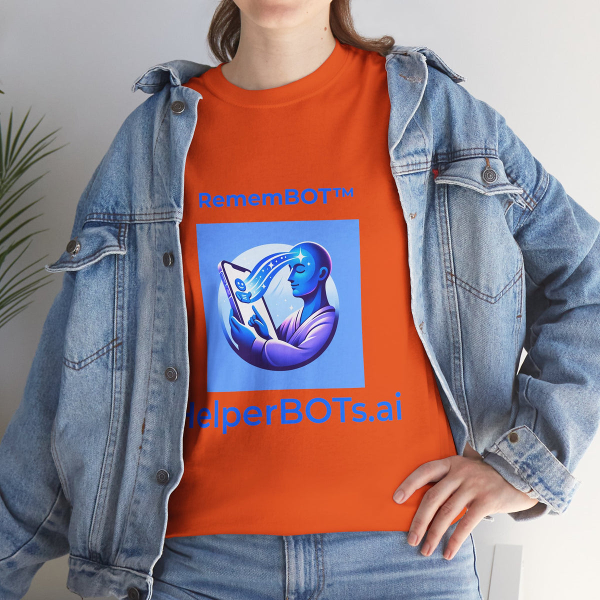 Unisex RememBOT™ in Square Heavy Cotton Tee (Light Edition with Blue Print)