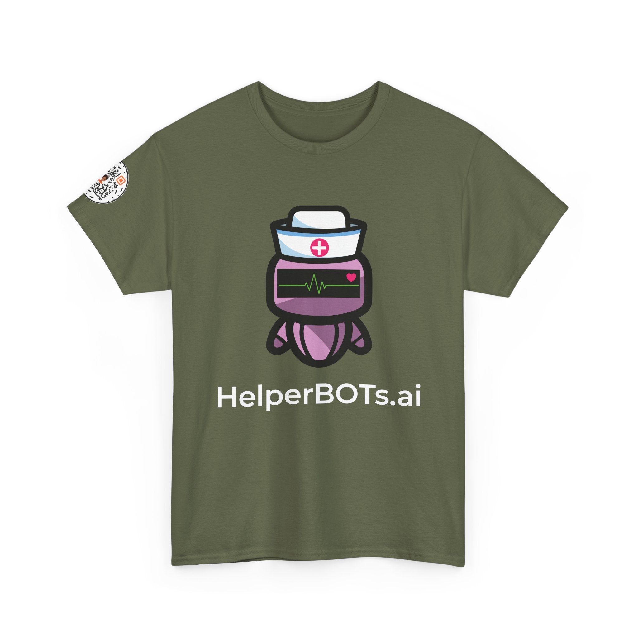 Unisex Healthcare BOT Heavy Cotton Tee (Dark Edition with White Print)