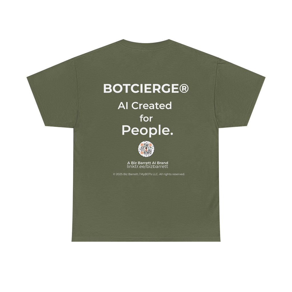 Unisex Security BOT Heavy Cotton Tee (Dark Edition white text)