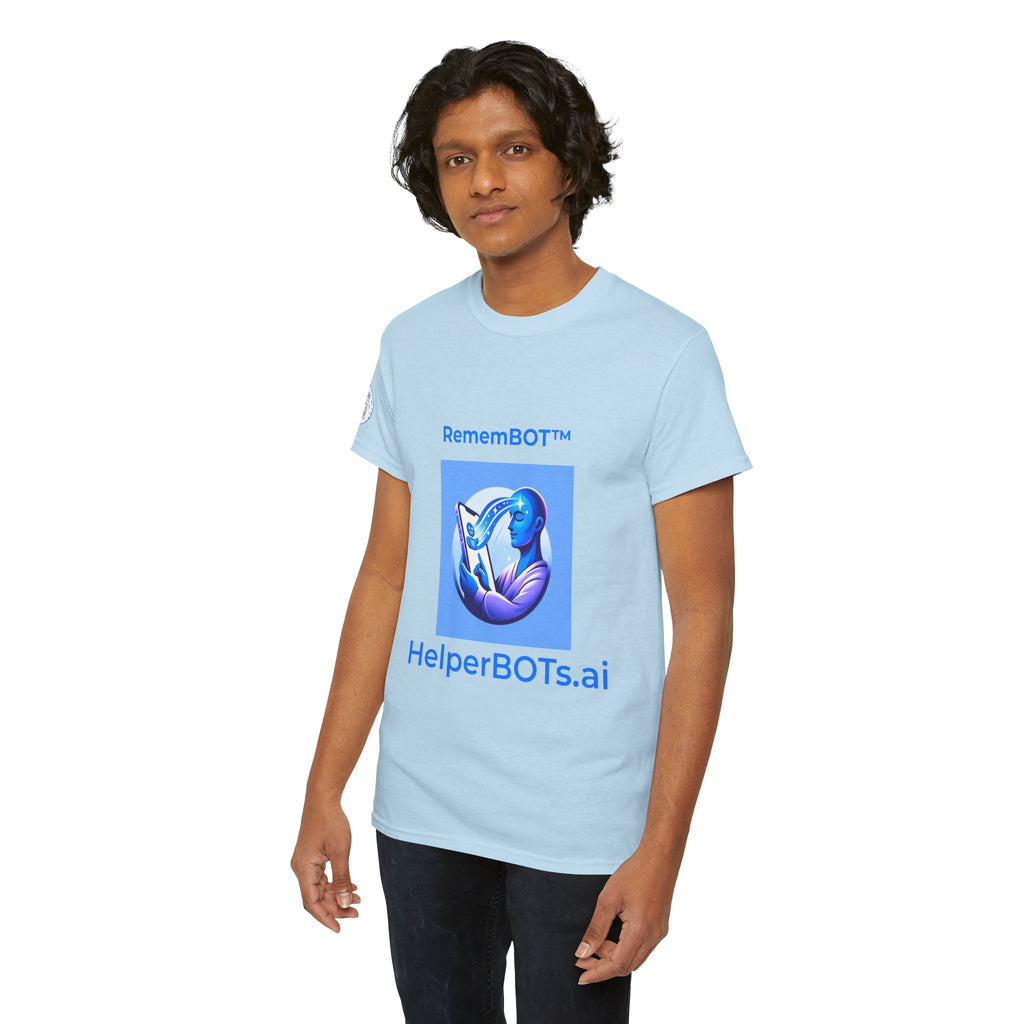 Unisex RememBOT™ in Square Heavy Cotton Tee (Light Edition with Blue Print)