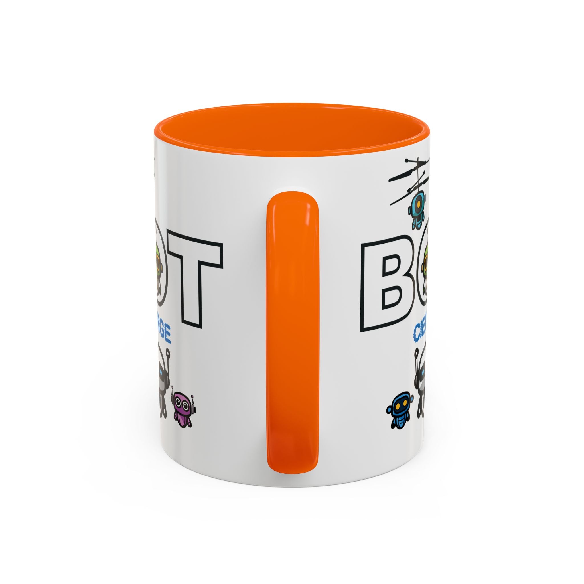 Logo Accent Coffee Mug (11, 15oz) (Dark Edition with Light Blue Print)
