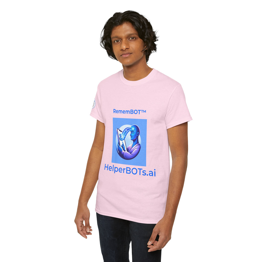 Unisex RememBOT™ in Square Heavy Cotton Tee (Light Edition with Blue Print)
