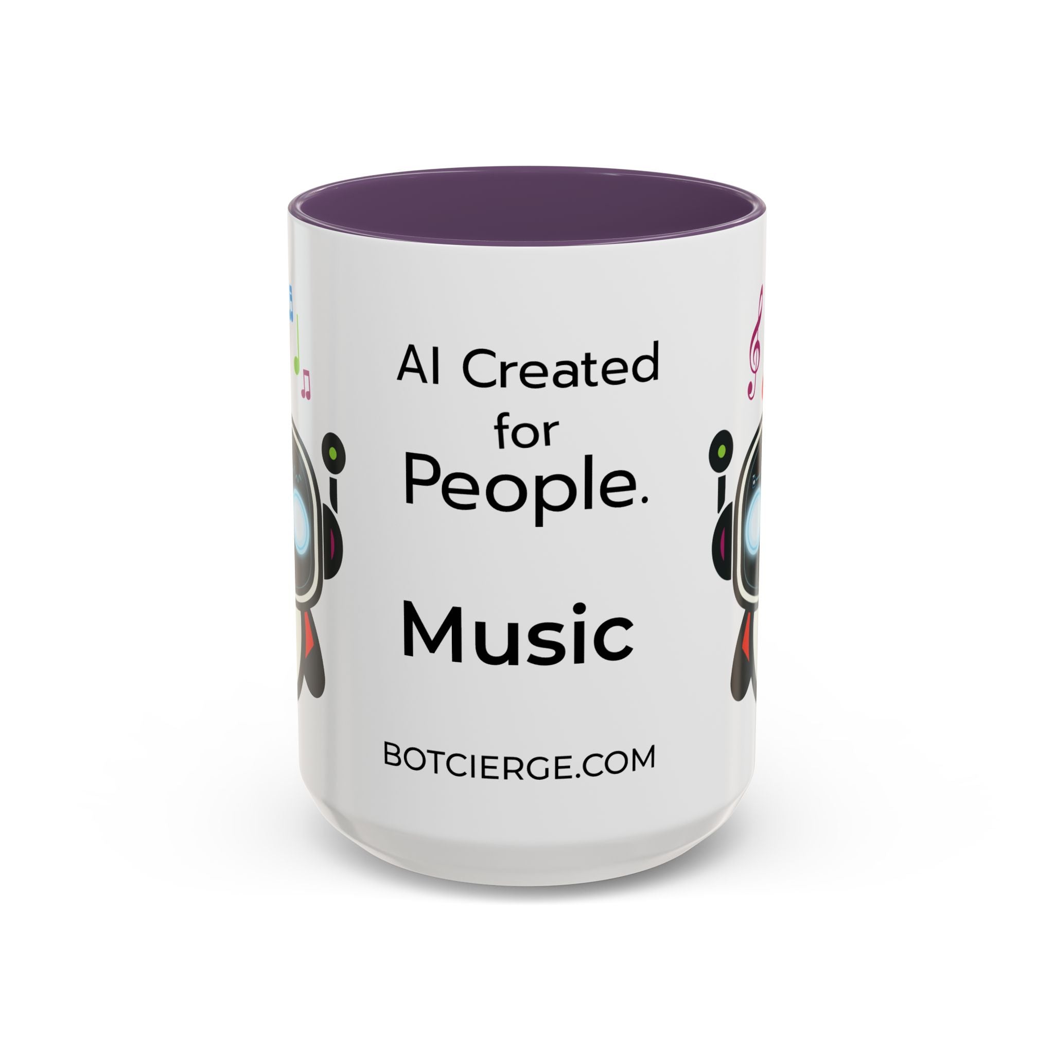Music BOT Accent Coffee Mug (11, 15oz) (Light Edition with Black Print)