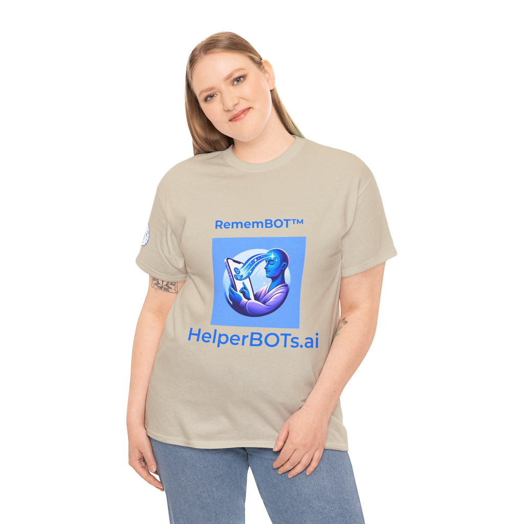 Unisex RememBOT™ in Square Heavy Cotton Tee (Light Edition with Blue Print)