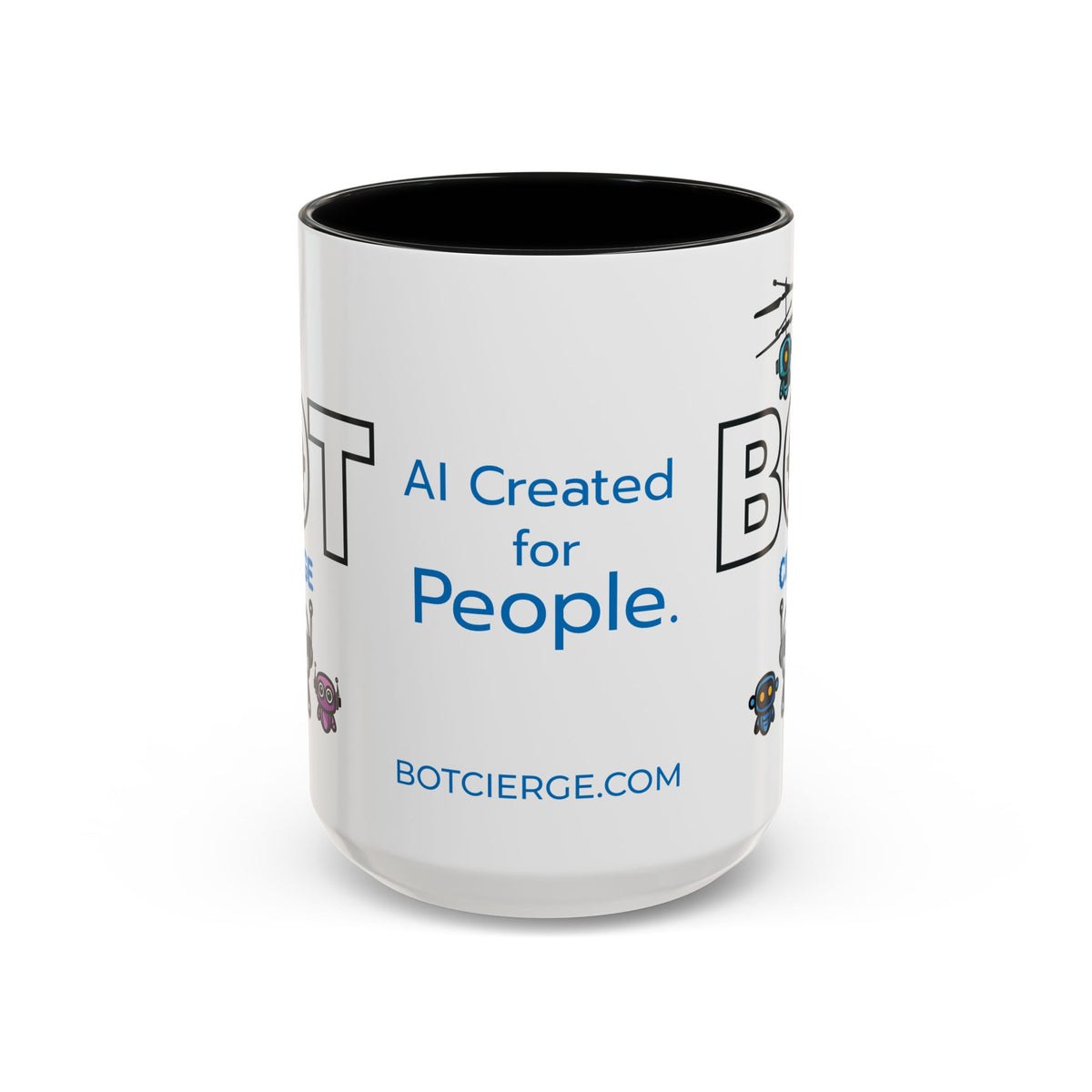 Logo Accent Coffee Mug (11, 15oz) (Dark Edition with Light Blue Print)