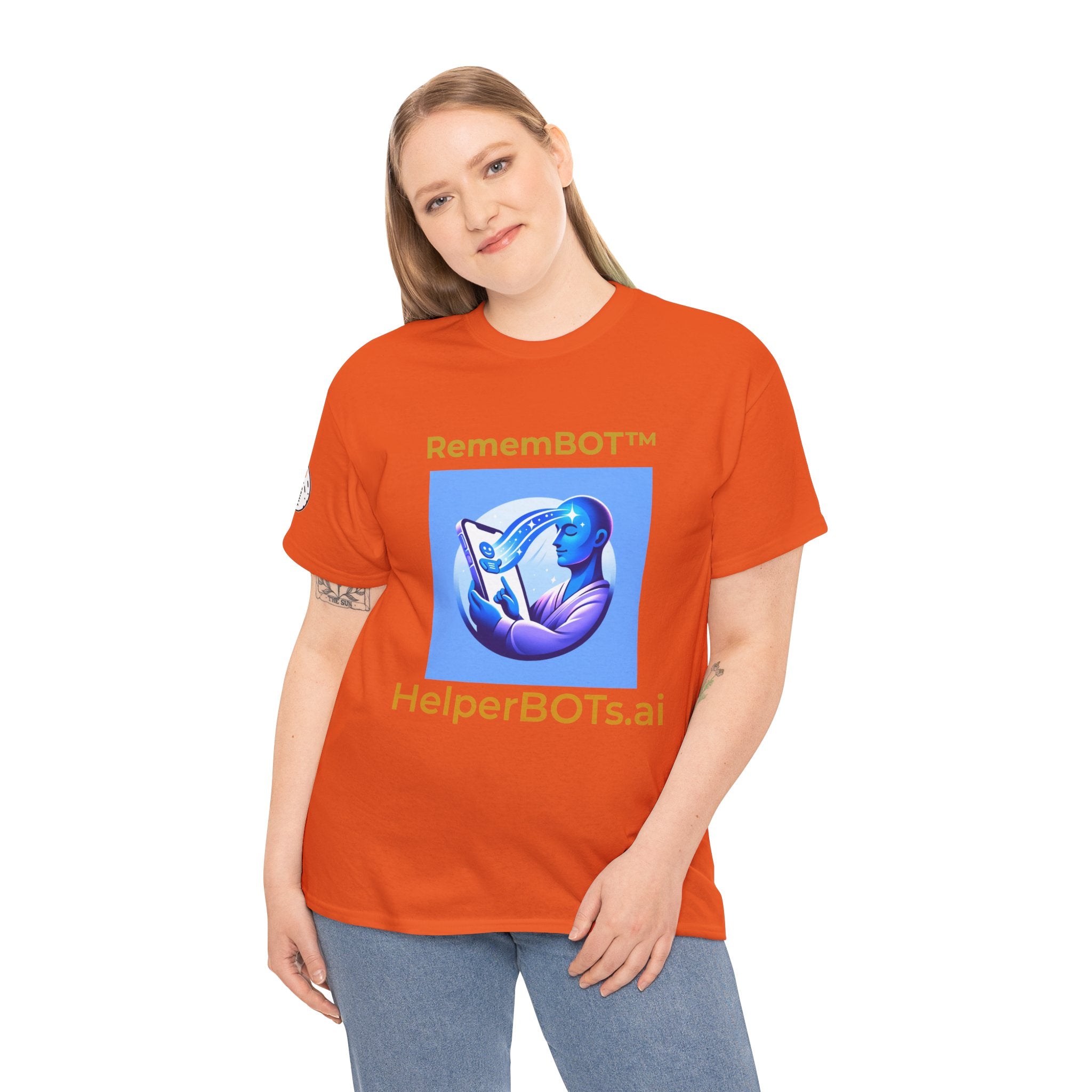 Unisex RememBOT™ Heavy Cotton Tee (Light Edition with Gold Lettering)