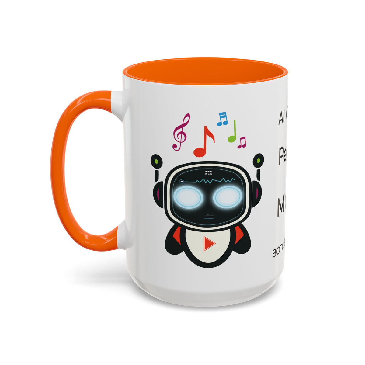 Music BOT Accent Coffee Mug (11, 15oz) (Light Edition with Black Print)