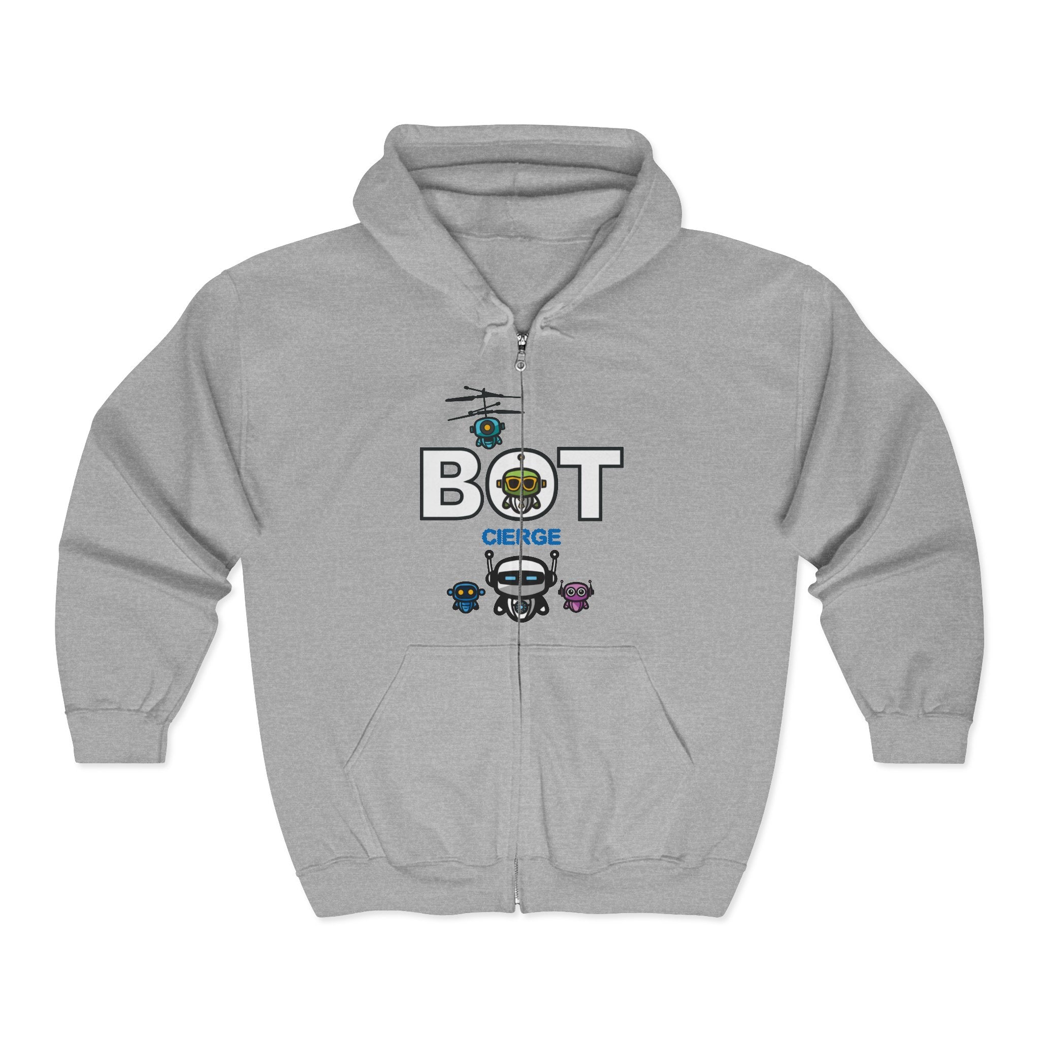 Logo Unisex Heavy Blend™ Full Zip Hooded Sweatshirt (Dark Edition with White Print)