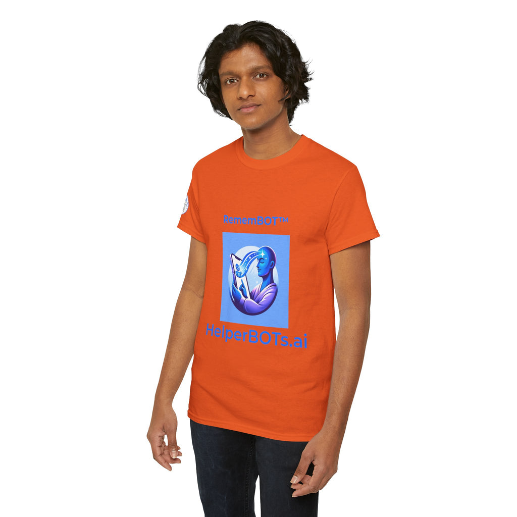 Unisex RememBOT™ in Square Heavy Cotton Tee (Light Edition with Blue Print)